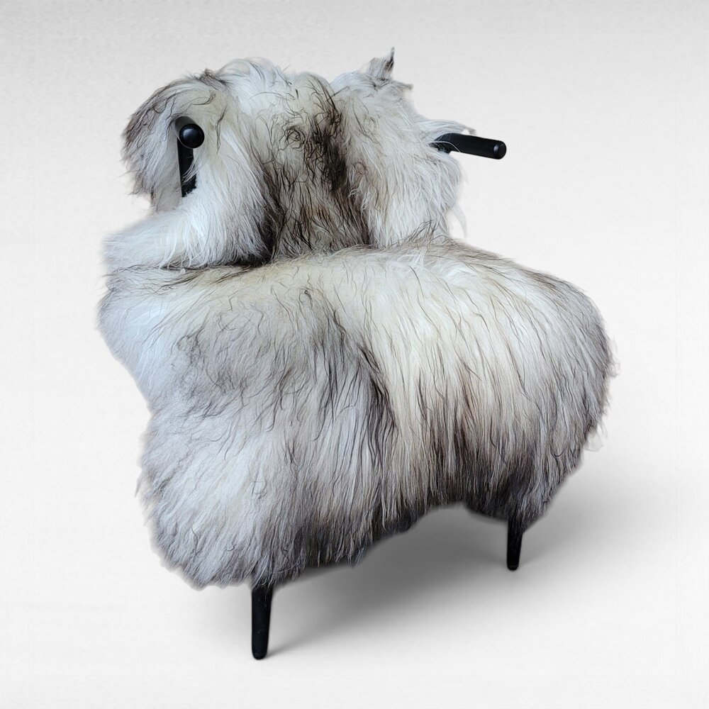 Genuine Icelandic Sheepskin Rug Gray Wide Long Silky Soft 50" x 33"